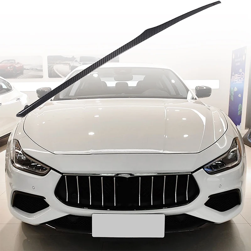 

1Pcs Real carbon fiber For Maserati Ghibli 2018+ car front grille horizontal strip decorative sticker car protection accessories