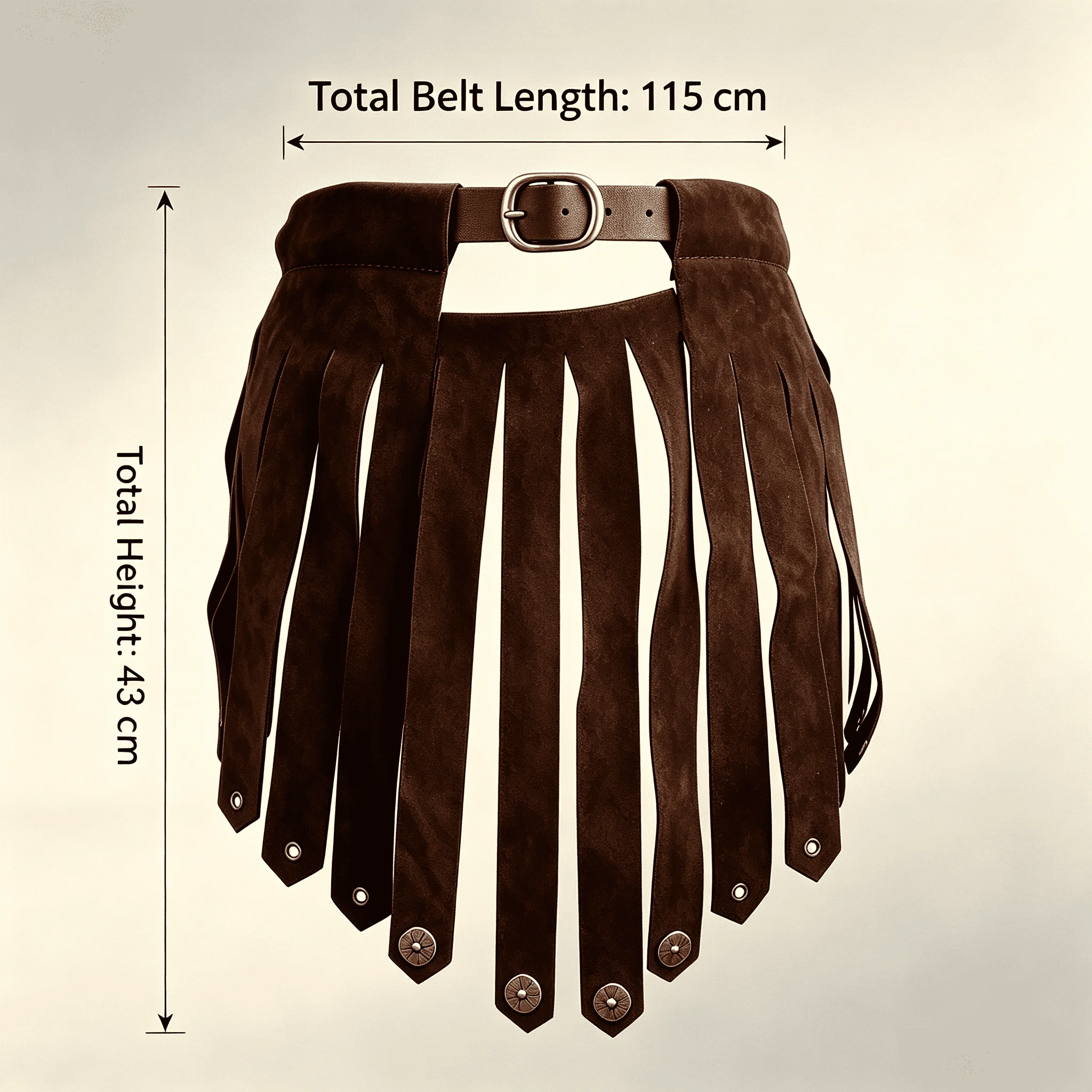 Medieval Renaissance Leather Tasset Skirt, Viking Roman Retro PU Waist Skirt, Cosplay LARP Costume Accessory for Men & Women