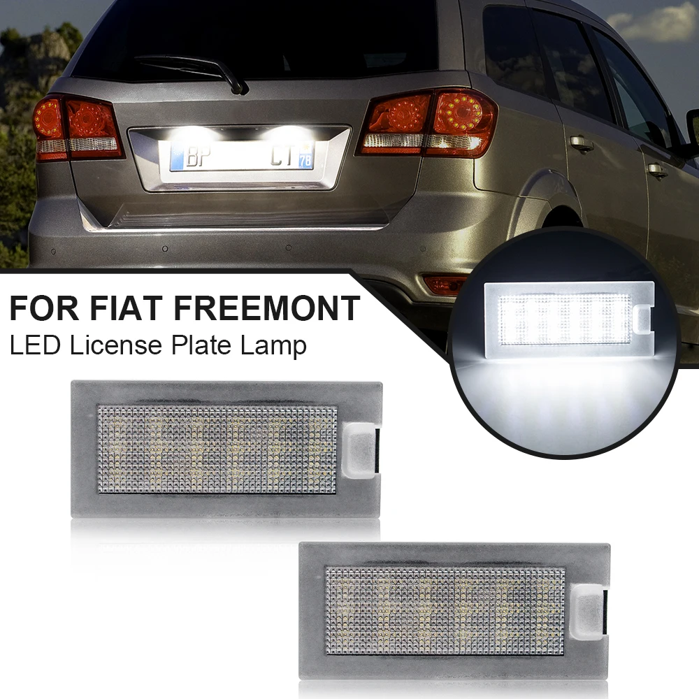 LED Number Plate Light For Fiat Freemont 2PCS Error Free License Plate Lamp For Dodge Journey Replace OE Number: 68188219AA