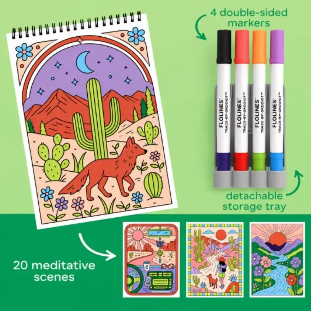 Easy Cartoon Coloring Book Educational Theme Anti Anxiety Doodle Activity Book DIY Design Stress Relief Drawing Art Book