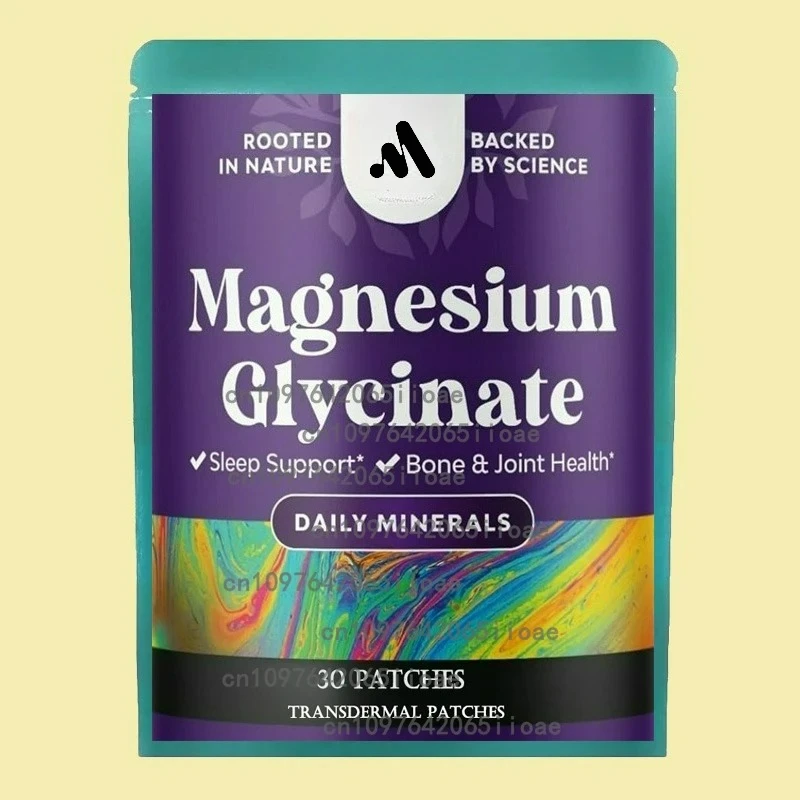 

30 пластырей, магниевый глицинат, трансмимические пластыри для здоровья мозга, здоровья костей, энергии