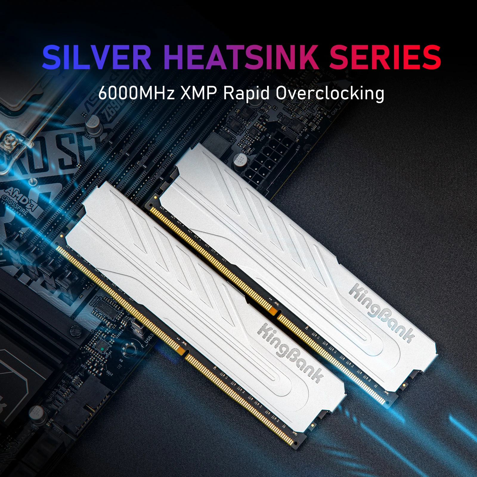 KingBank DDR5 Heatsink RAM Memory DDR5 RAM PC 16GB or 16GBX2 32GB 6000MHz CL30 RAM for Desktop Hynix A die CL30
