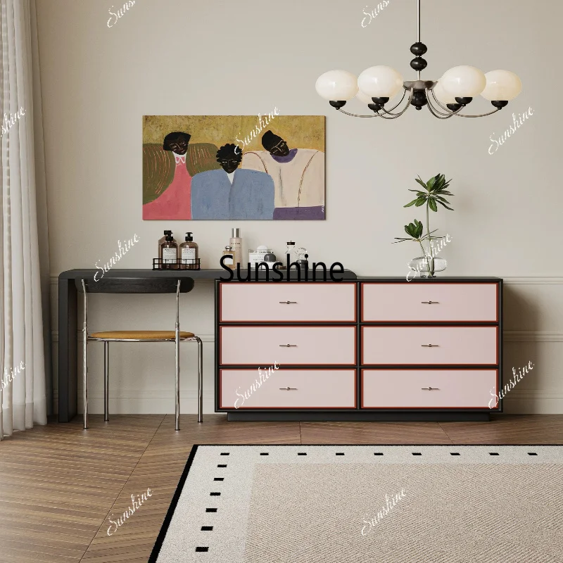 Solid wood dresser bedroom simple modern storage multi-drawer