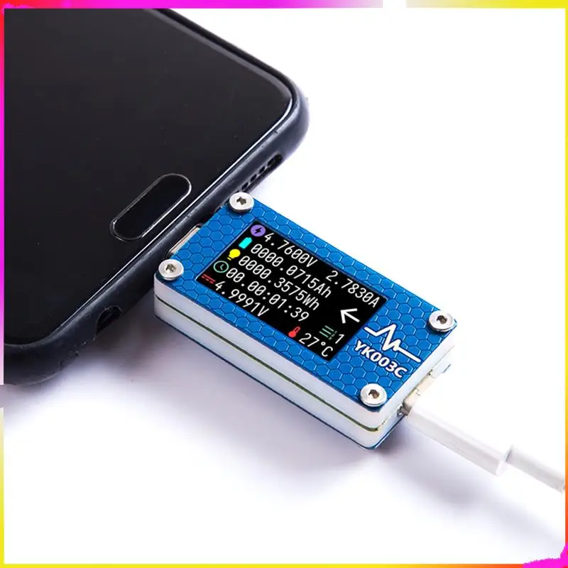 M04K YK003C USB تستر الفولتميتر مقياس التيار الكهربائي TYPE-C كشف الشحن السريع المتقدم وأداة قياس السعة