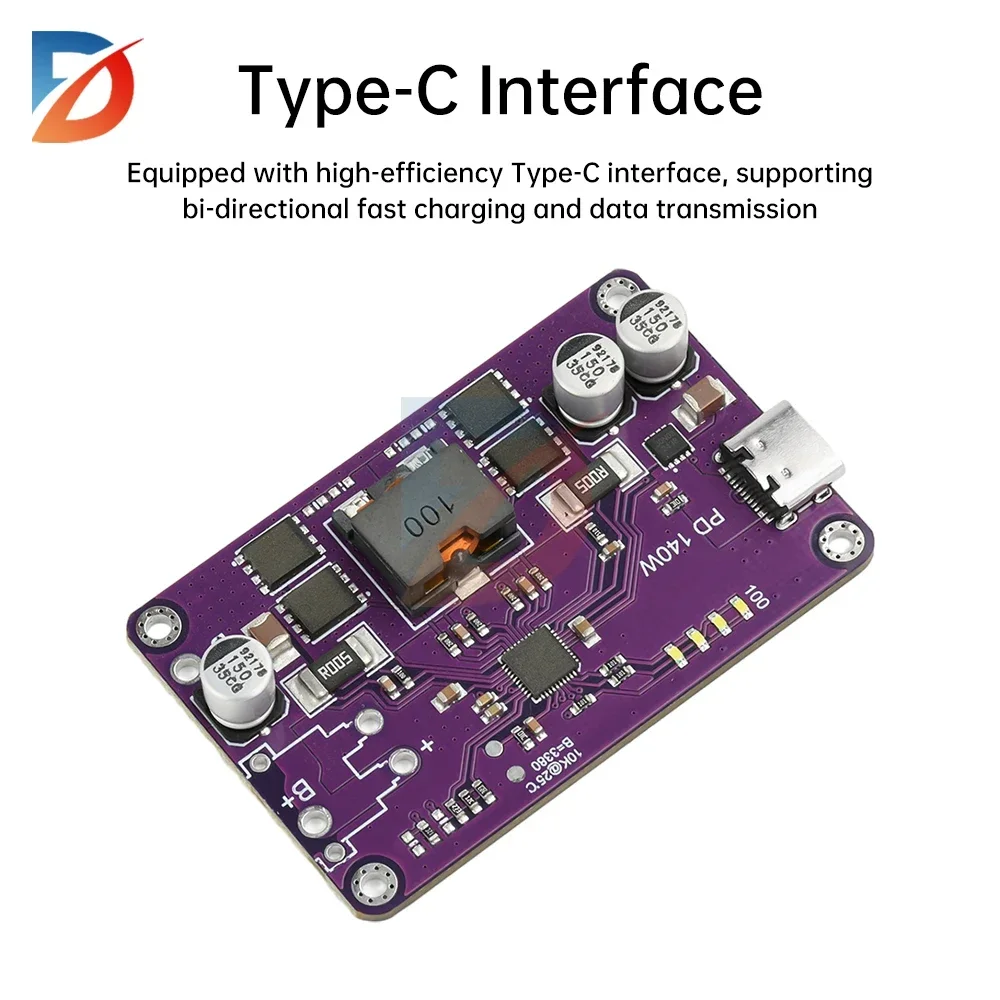 PD3.1 Up to 140W Fast Charging Power Module 3S 4S 5S 6S Type C Interface Lithium Battery Charging and Discharging Module