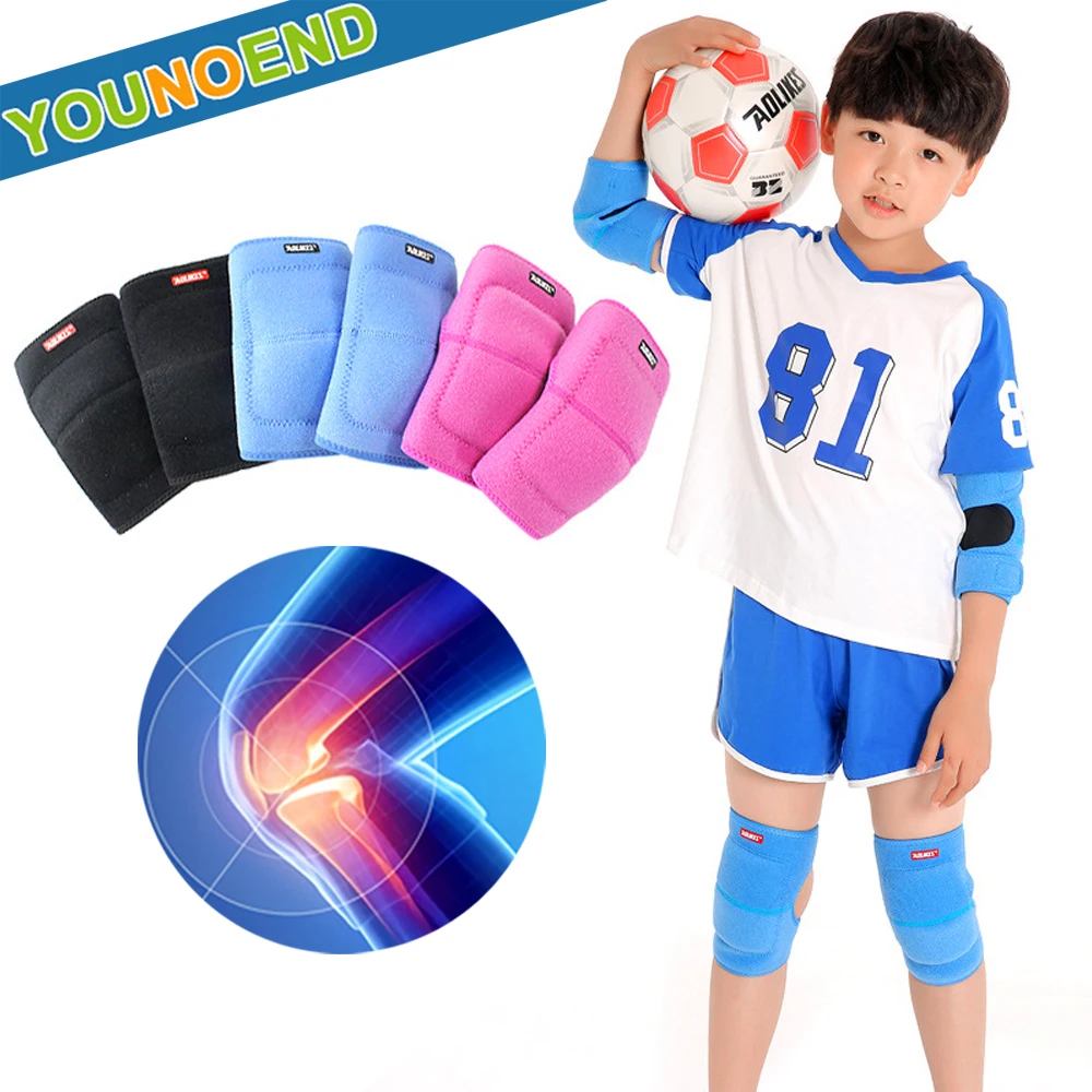 1Pair Kids Knee Pads Anti-Collision Sponge Knee Protector for Teens Children Sports Football Volleyball Dance Skating Basketball