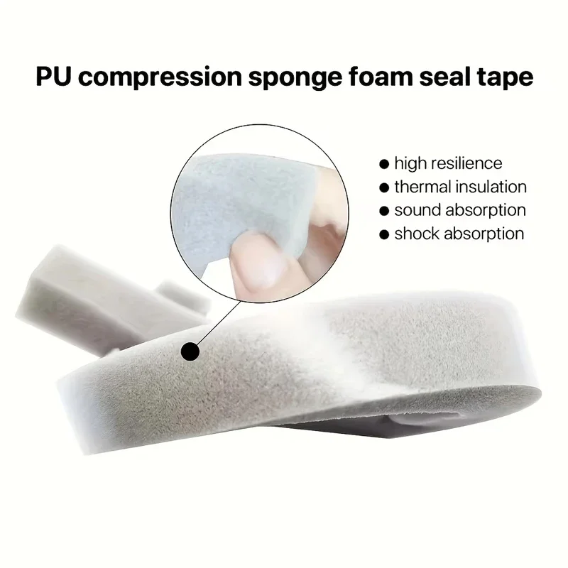 PU Sponge Foam Seal Strip Tape Adhesive Anti Collision Soundproof Weather Stripping for Doors Windows Furniture Protection