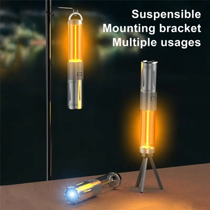 AEF6-High Strong Power Led Flashlights Outdoor Torch With Display Light Camping Fishing Emergency Zoom Lantern