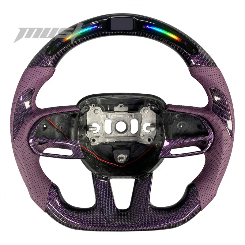 

Challenger Durango SRT Hellcat Custom High-Quality Luxury Sports Carbon Fiber Steering Wheel with LED Display