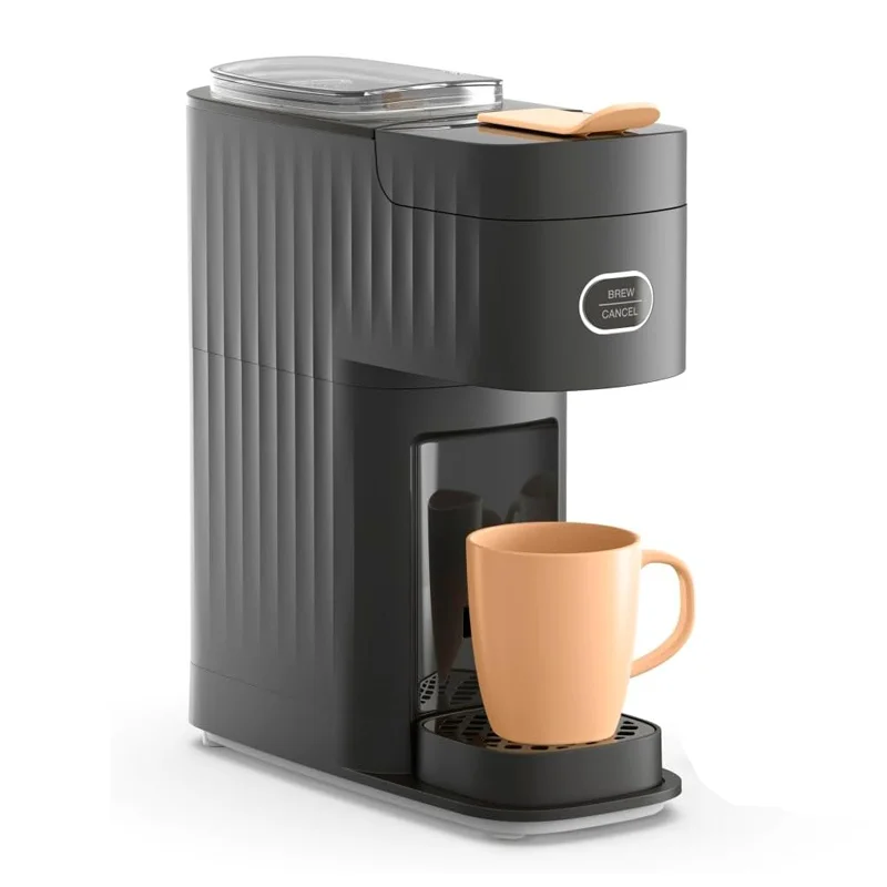 

Single Serve Coffee Maker With Single-Cup Pods Adjustable Funnel, Office Home Compact Mini Coffee Machine, 5-12 Ounce Capacity