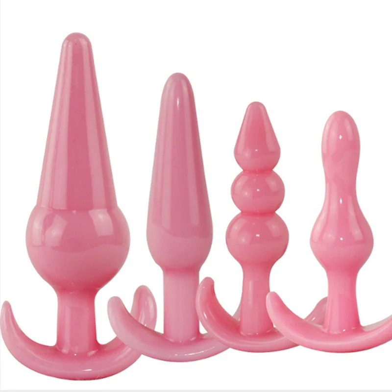 1/4Pcs/Set Silicone Butt Plug Dildo Masturbation Anal Plug Vaginal Plug Sex Toys Combination Anal Bead Dilator Toys for Gay