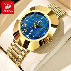 OLEVS orologio al quarzo per donna Luxury Brand cassa in acciaio al tungsteno dorato impermeabile doppio calendario moda elegante orologio da polso da donna