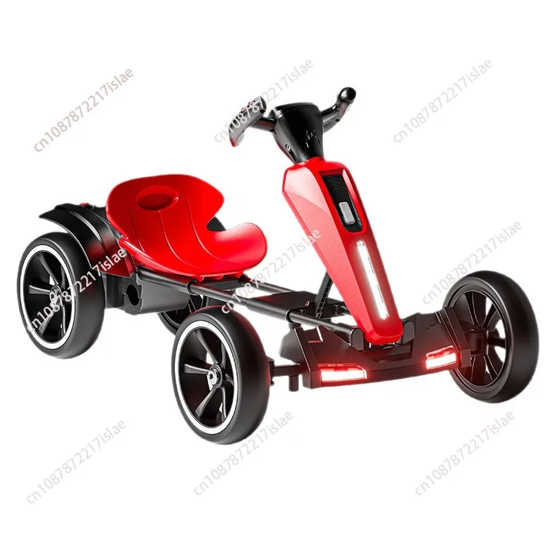 Kids Electric 4-Wheel Go Kart, Foldable Ride On Toy with Remote Control, No Assembly Required