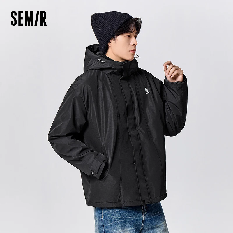 Semir Casual Wear Men 2024 New Winter Three-Defense Warm Top Fashion Simple Loose Coat