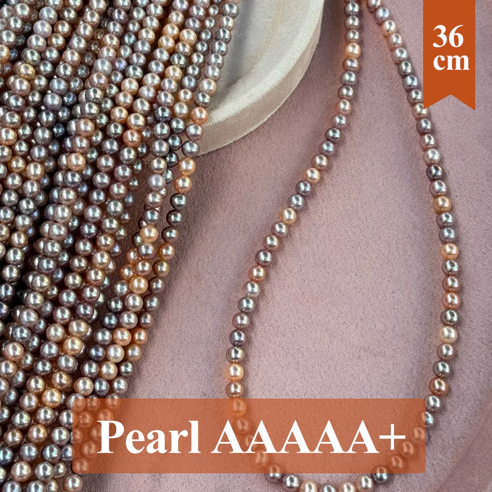 

5.5-6mm Punch Natural Freshwater 100% Pearl Beads AAAAA+ Round Candy Pearl Loose Spacer Beaded for Jewelry Necklace Bracelet