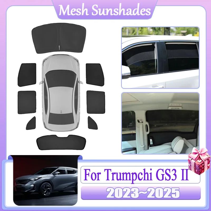 

Автомобильный сетчатый солнцезащитный козырек для Trumpchi GAC GS3 Emzoom MK2 2023 2024 2025 Магнитный солнцезащитный козырек для окон с защитой от УФ-лучей, аксессуары для штор