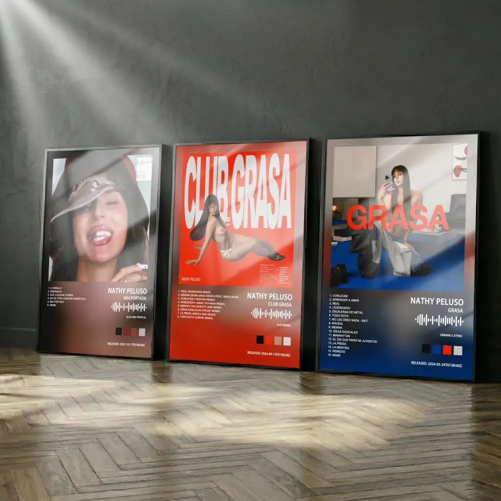 Nathy Peluso Poster-Album-Set, modernes Cover-Wandkunst-Set für Zimmer, Leinwandgemälde, Kunstdruck, Heimwanddekoration, Bild, Geschenk