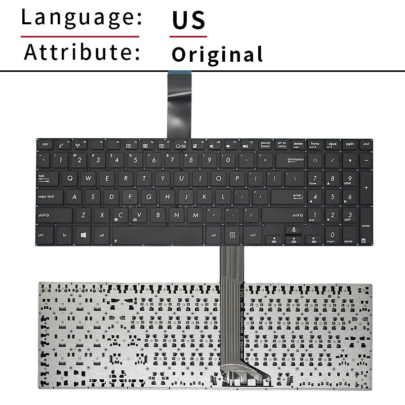 Teclado do portátil us/ru/russo, para asus vivobook s551 s551la s551lb v551ln s551l s551ln k551 k551l