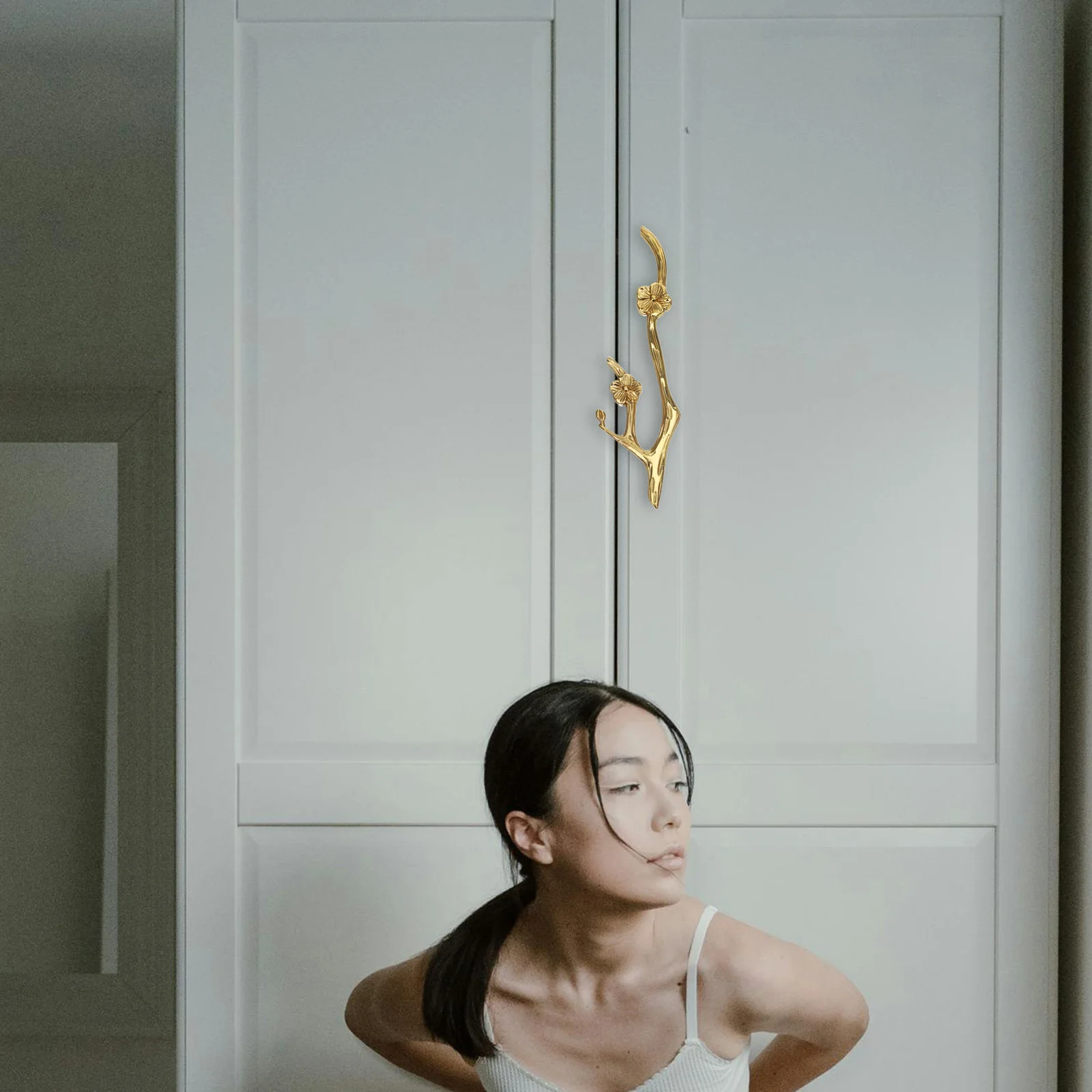 

Brass Cabinet Knobs Flower Branch Design Decorative Drawer Pulls For Kitchen Bathroom Furniture Handles Upgrade Home Decor