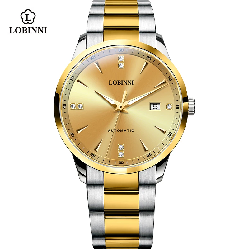

LOBINNI 42 мм мужские механические часы NH35 автоматический механизм с сапфировым стеклом 5 м водонепроницаемые люминесцентные наручные часы L19002
