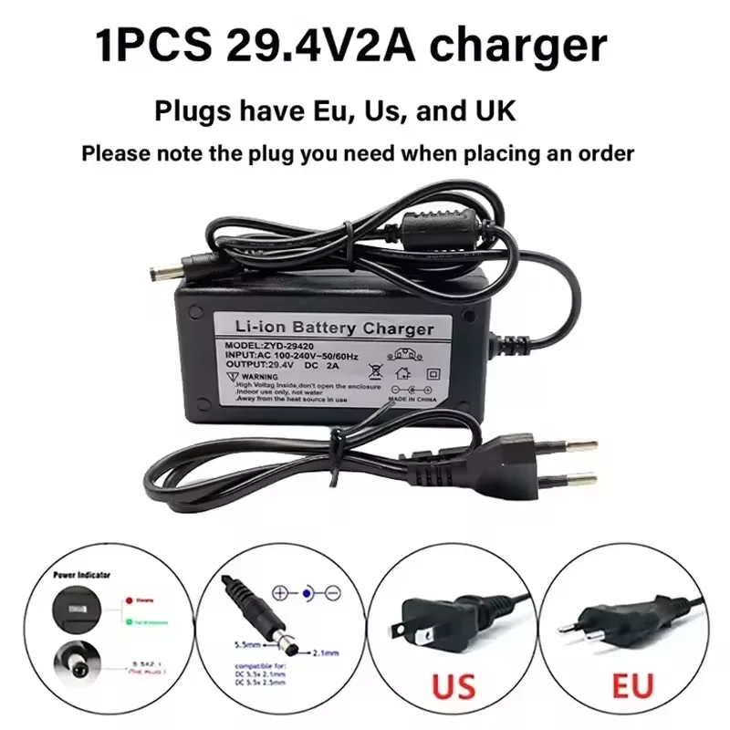 

！24V 100Ah 18650 Lithium Battery Pack - 7S2P 100000mAh Rechargeable Li-ion Battery with Fast Charger, Safe & Durable