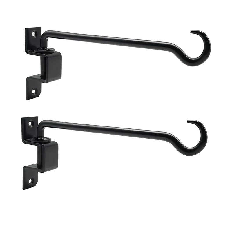 16 Inch 2 Pack Swivel Plant Hangers Outdoor Heavy Duty- Plant Hanging Hook Bracket For Flowers Baskets Pots Bird Feeder