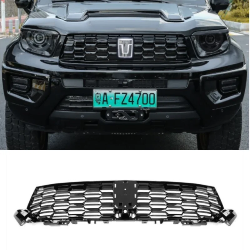 For GWM Tank 700 hi4t Accessories 2024 Replacement Car Modified Black Knight Front Bumper Grille FG Honeycomb Grille