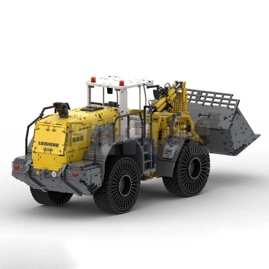 MOC-49777 Liebherr L586 - wersja Pro firmy Technicbasics Model klocków budowlanych Łączony elektryczny wózek widłowy Zabawka Puzzle