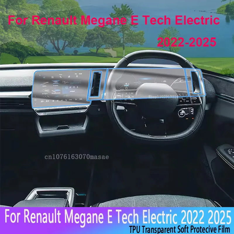 

For Renault Megane E Tech Electric 2022 2025 Car Interior Center Console Transparent TPU Protective Film scratch Repair Stickers