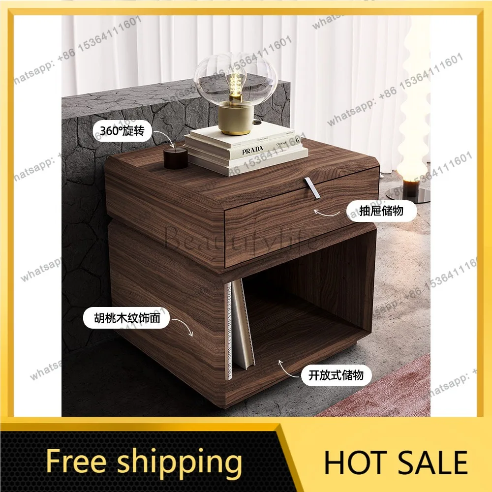 LD antique bedroom bedside table minimalist atmosphere rotating storage cabinet