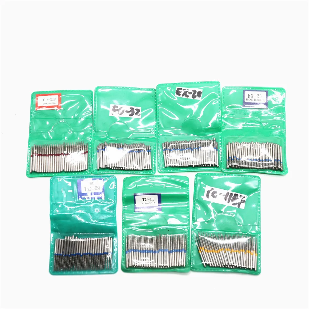 50 pçs/saco ferramentas de dentista burs diamante fg burs alta velocidade 1.6mm broca para polimento alisamento para dentes branqueamento clínica