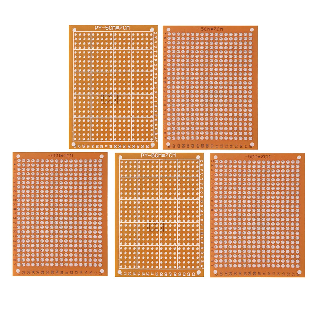 Imagen 6: 10/20PCS PCB 5x7 Placa de Circuito Amarilla de Una Sola Cara, PCB de Prototipo de 5*7cm, Placa de Circuito Universal para Experimentos Electrónicos DIY y Prototipos