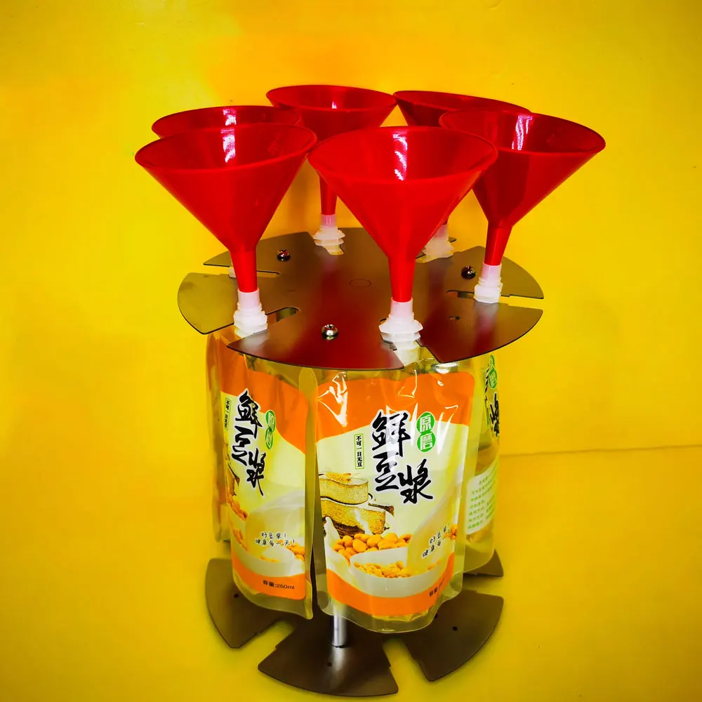 الذاتي الدائمة فوهة حقيبة ملء وتعليب قوس رف العظام حساء subpack أداة معدات حليب الصويا ملء المعدات