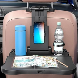 Car Backseat Tray Table Foldable Seat Back Laptop Desk Auto Back Seat Organizer Vehicle Eating Food Tray Car Phone Holder