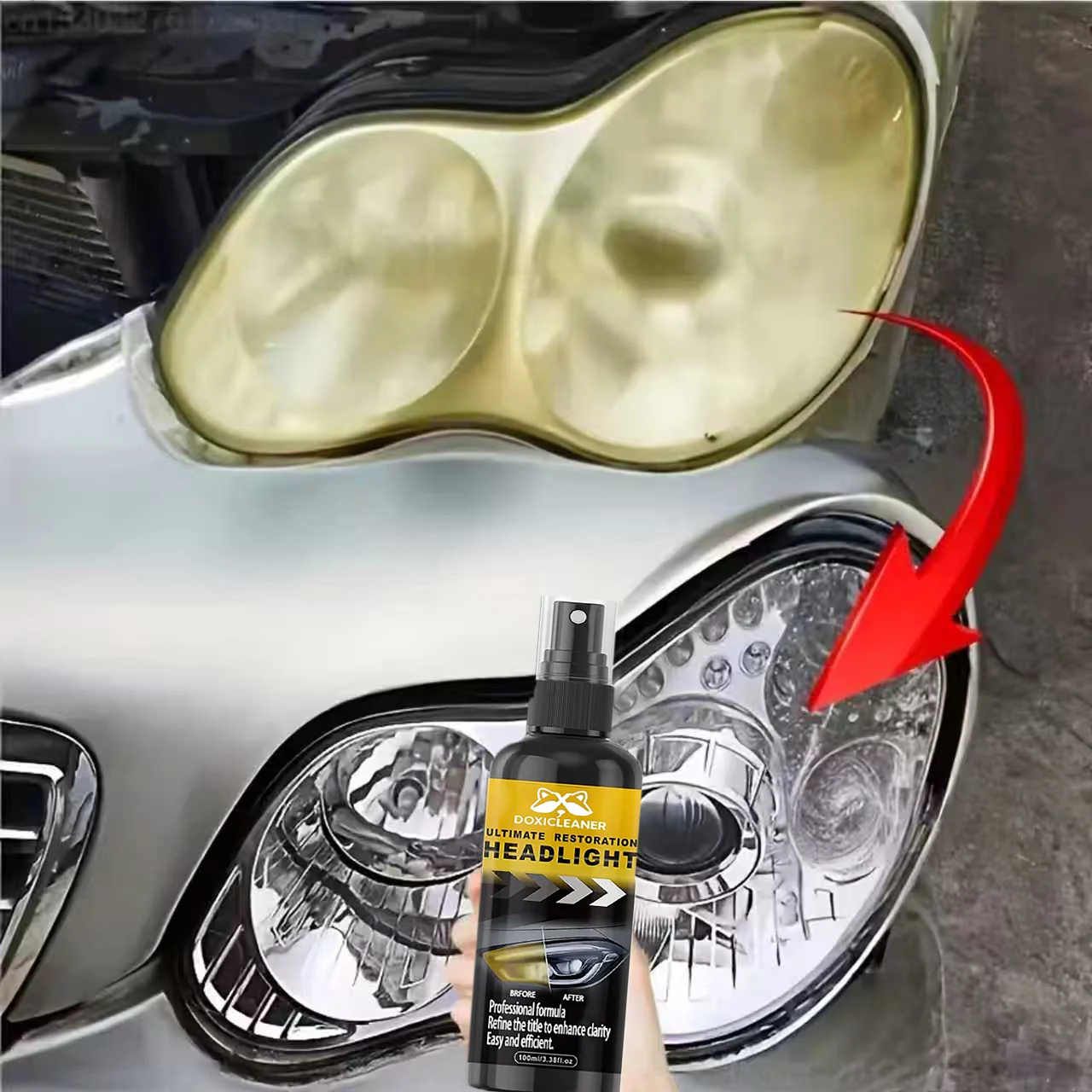 Professional car headlight repair paste - Easy-to-use car light maintenance kit, restore oxidized, yellowed, and blurry headligh
