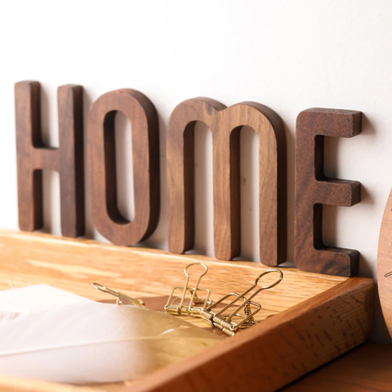 

1Pcs Walnut Self Adhesive House Number Magnetic English Alphabet Letters for Apartment Room Door Plate Table Mailbox Stickers