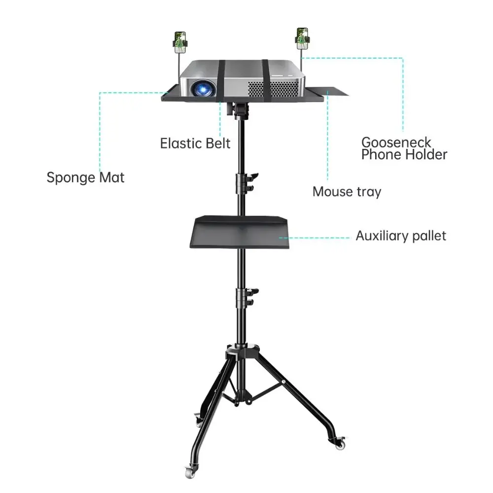 90/125/145cm Projector Tripod Stand Laptop Tripod Adjustable 18-40 inch Height Standing Desk Outdoor Computer Micphone Stand