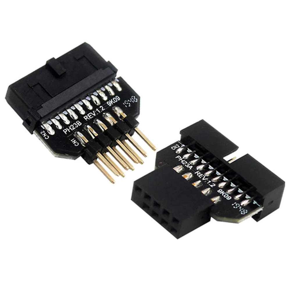 USB 3.0 20-Pin to USB 2.0 9-Pin Adapter Replacement Front Panel Converter for Motherboard Computer Peripherals