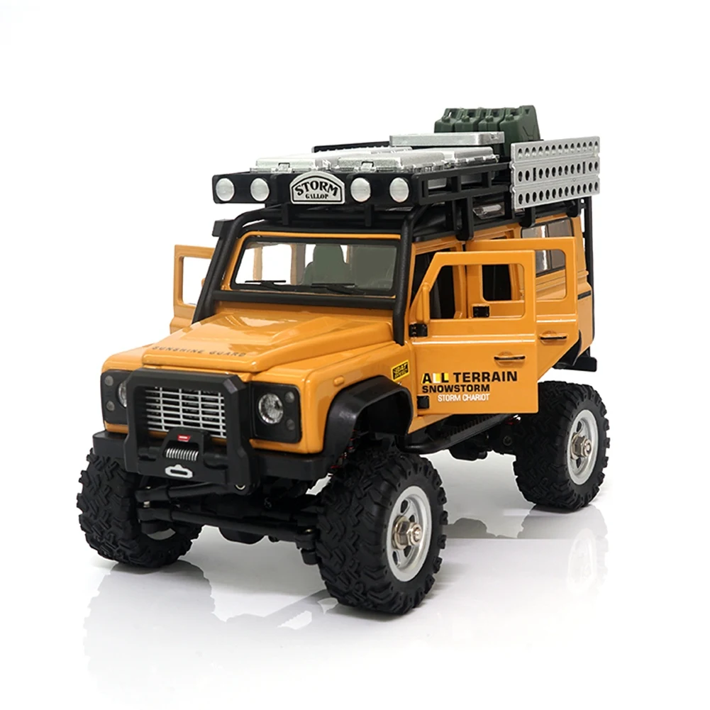 Imagem -04 - Carro de Escalada Off-road de Controle Remoto Amarelo com Luzes Dianteiras e Traseiras Simulação de Modelo de Veículo 4wd 2.4ghz Sg2801