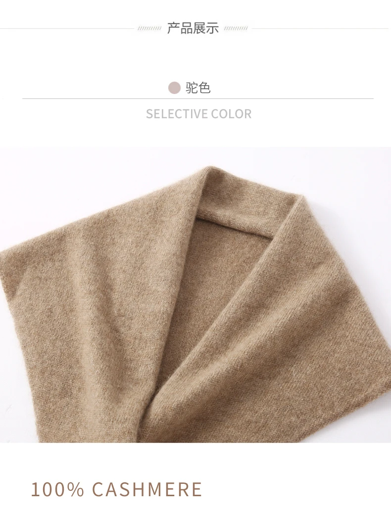 Damen 100% Baby-Kaschmir Dreieckiger Mini-Schal Kleiner Nackenwärmer Herbst Winter Cowl Pashmina Weicher Leichter Gestrickter Halstuch – Detail 7