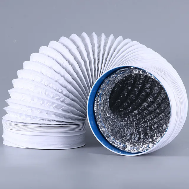 Rura wentylacyjna z folii aluminiowej PVC o średnicy 150/160 mm/170 mm Biały elastyczny wąż kompozytowy Skalowalna rura dymna Wentylator wylotowy kuchni