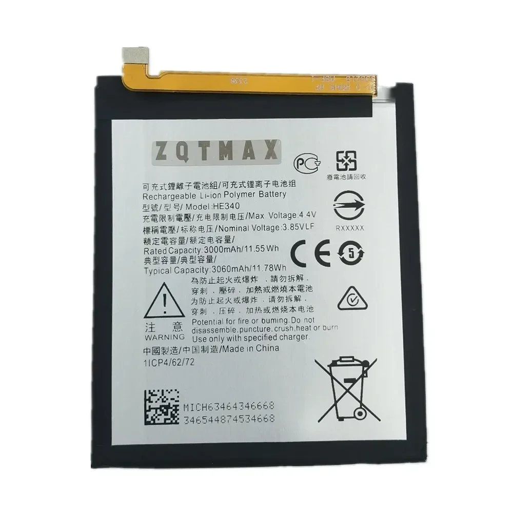 HE342 Battery HE340 For Nokia 7.1 / 6.1 Plus Nokia 7 / X6 2018 TA-1100 TA-1096 TA-1095 TA-1085 Phone Battery 3060mAh + Tools