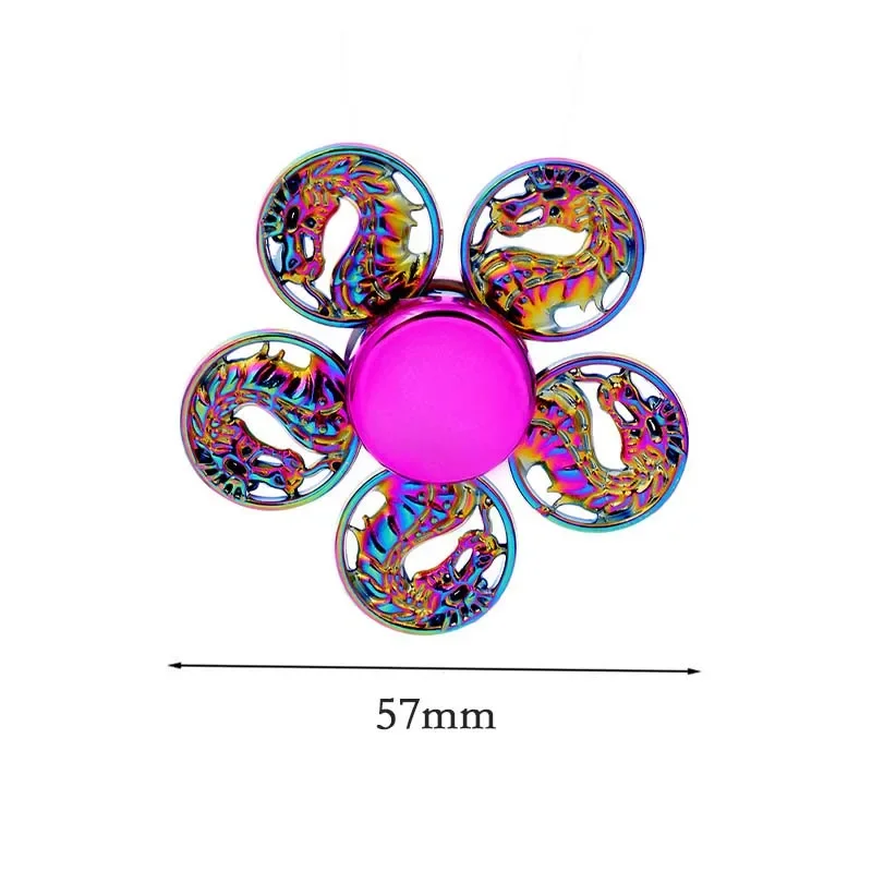 新しいカラフルなレインボー合金指先ジャイロ減圧創造性指スピナー手そわそわ小さなおもちゃ