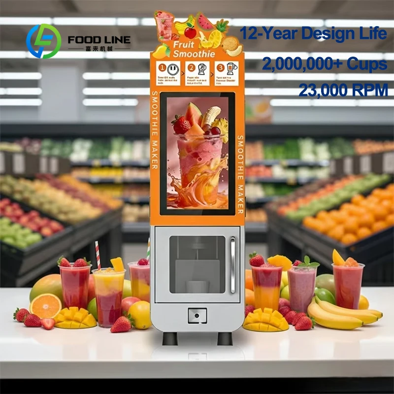 Customized Fully Automatic Stainless Steel Slush Smoothie Vending Machine Cloud Remote Monitoring For Small Business Operation