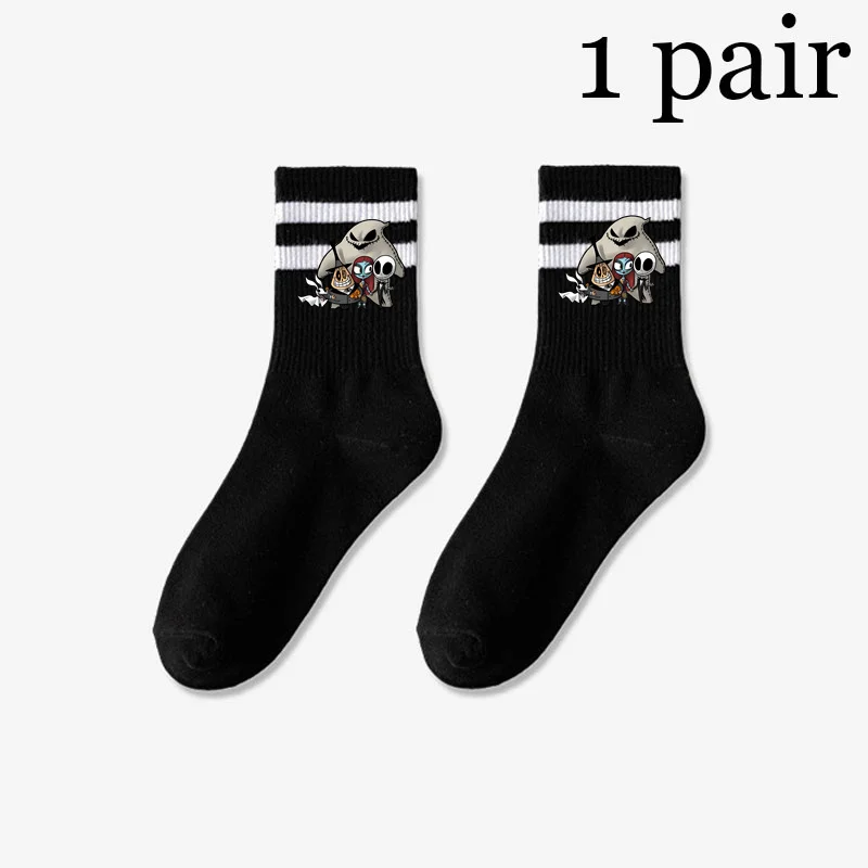 Chaussettes Disney L\'Étrange Noël de Monsieur Jack pour Femme, Chaussettes Respirantes, Motif de Barre Parallèle, Simplicité, Jack, Sally, Mode, Été