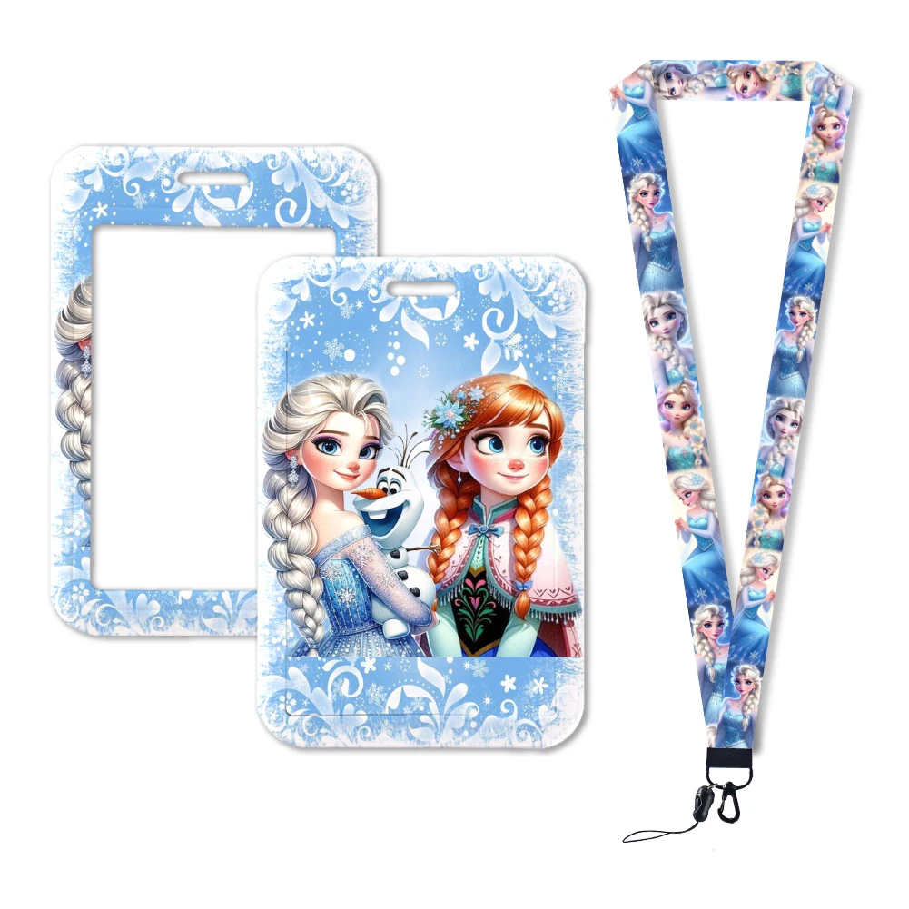 Disney Frozen 2 Princess Elsa Anna Animeted Lanyard Phone Rope for ID Badge Holder Neck Strap Keychain Cord Lariat Girls Gifts