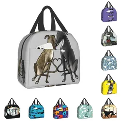 Custom Greyhound Whippet Sighthound Dog Lunch Bag Women Warm Cooler Insulated Lunch Boxes for Kids School Children