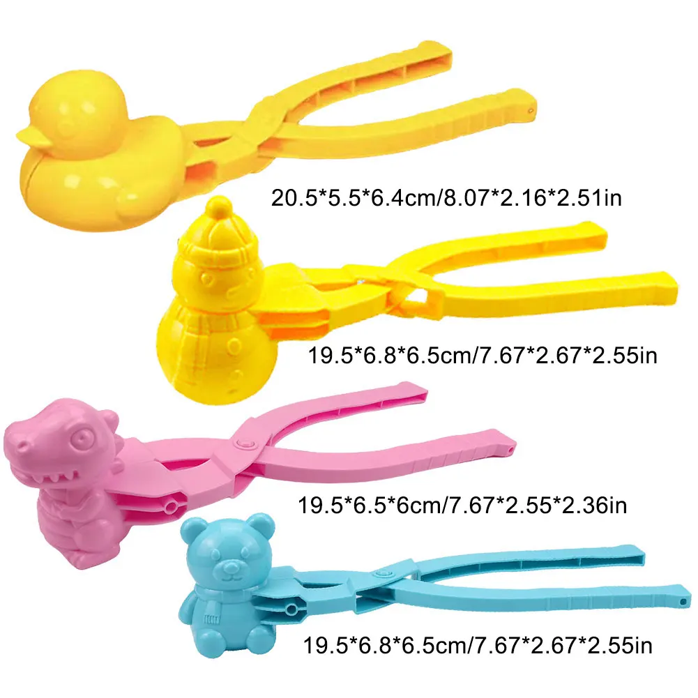 1-4PCS Duck Rice Mold DIY Outdoor Snowball Maker Clip Sushi Mold with Handle Outdoor Snowball Mold Winter Snow Toys for Kids