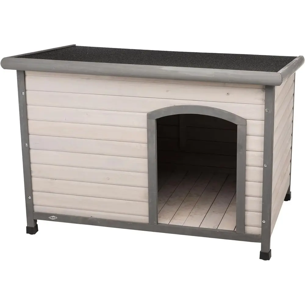 Casa para Perros Natura Classic – Exterior, Grande, Resistente a la Intemperie, con Techo Abatible y Patas Ajustables