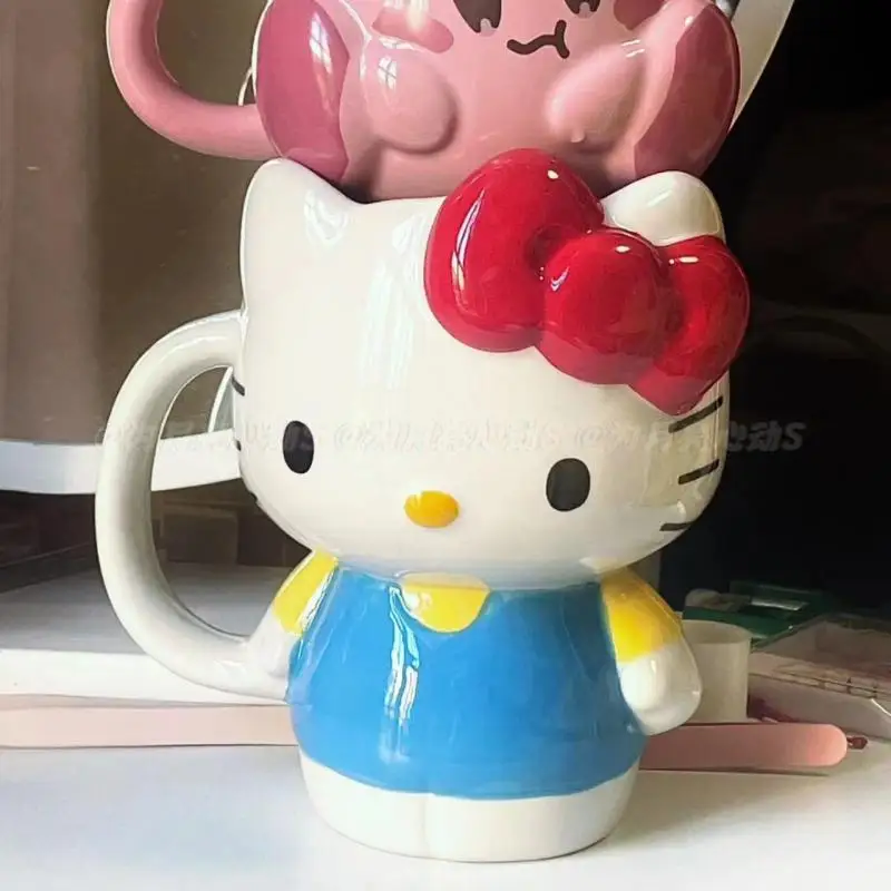 

Kawaii Sanrioed Kitty Mug Cute Cartoon Girl Student Ceramics Cup Creativity Water Cup Anime Peripheral Couple Festival Gift